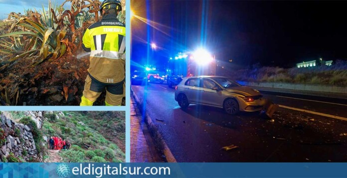 Bomberos de Tenerife intervienen en varios accidentes e incendios en la Isla