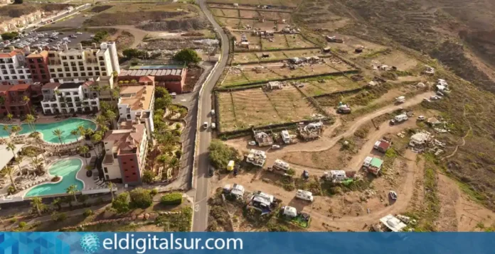 Vista aérea del entorno de Casas Baratas, en las inmediaciones del Puertito de Adeje