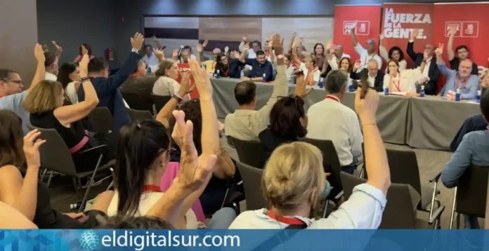Momento de la votación de las candidaturas del PSOE de Canarias al Congreso y al Senado para las elecciones del 29 de noviembre.