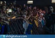 Trueno durante su actuación en el Campo de Fútbol Tasagaya, en Güímar