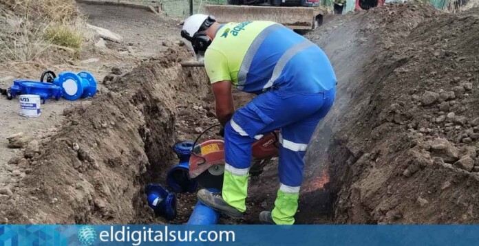 Obras de Aqualia redes abastecimiento agua Candelaria