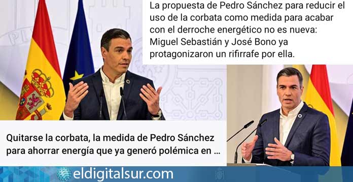 Pedro Sánchez ahorrar energia sin corbata