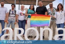 PSOE Arona en Playa de Las Vistas bandera LGTBIQ+