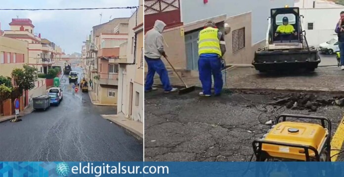 Obras de Asfaltado en el Barrio de Vistabella - Santa Cruz de Tenerife.