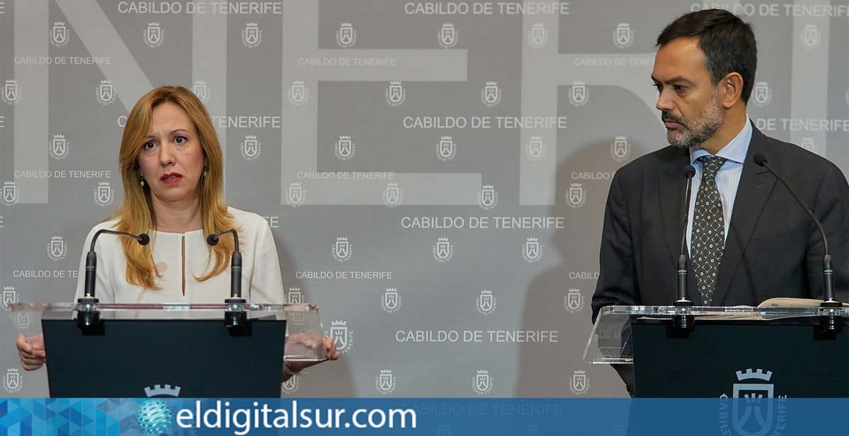 Presidenta del Cabildo de Tenerife, Rosa Dávila (CC) junto al vicepresidente insular, Lope Alonso (PP)