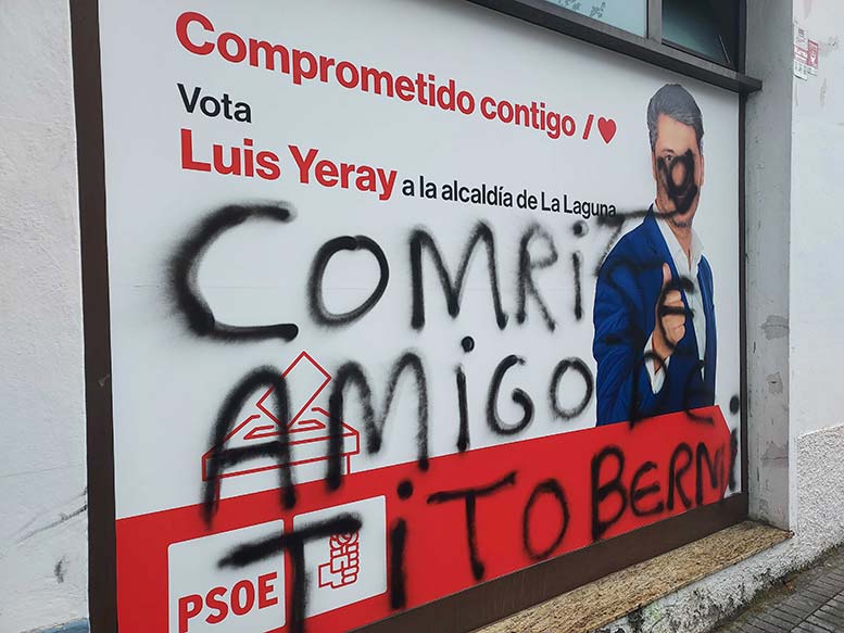 Ataque vandálico PSOE La Laguna