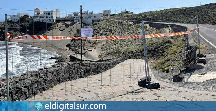 Desprendimientos de rocas limitan el acceso la playa de La Punta de Abona de Arico
