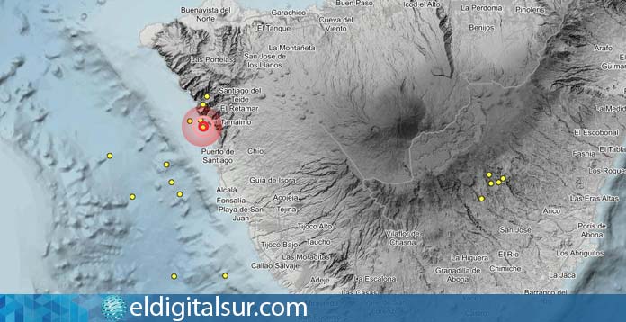 Enjambre sísmico oeste de Tenerife terremotos